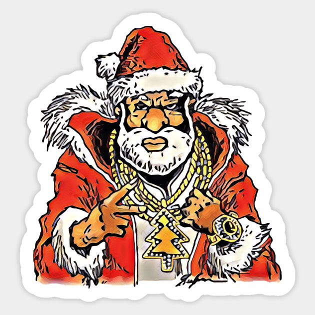 Gangster Santa - Christmas - Sticker | TeePublic AU